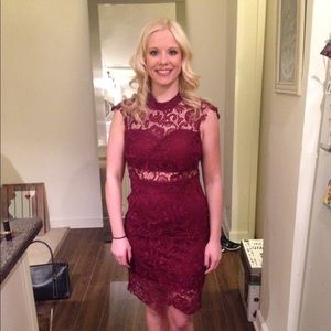 Akira black label burgundy red dress